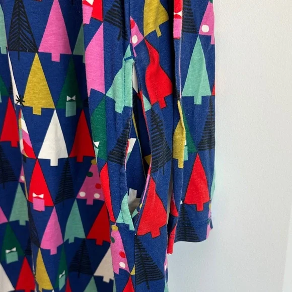 Hanna Andersson Girls Christmas Tree Dress Size 8 (130) Long Sleeve Pockets - Picture 3 of 8